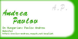 andrea pavlov business card